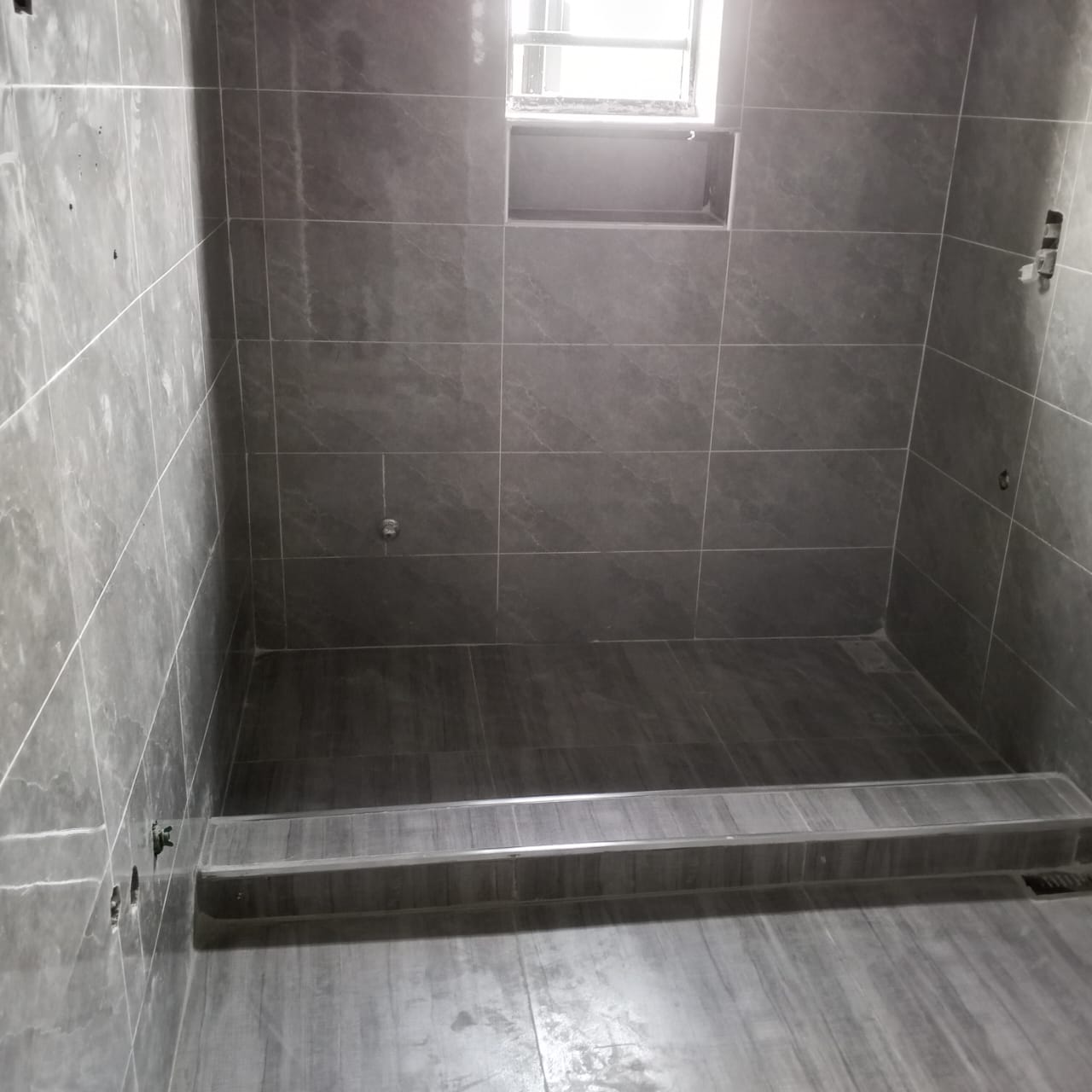 Slate floor tiling